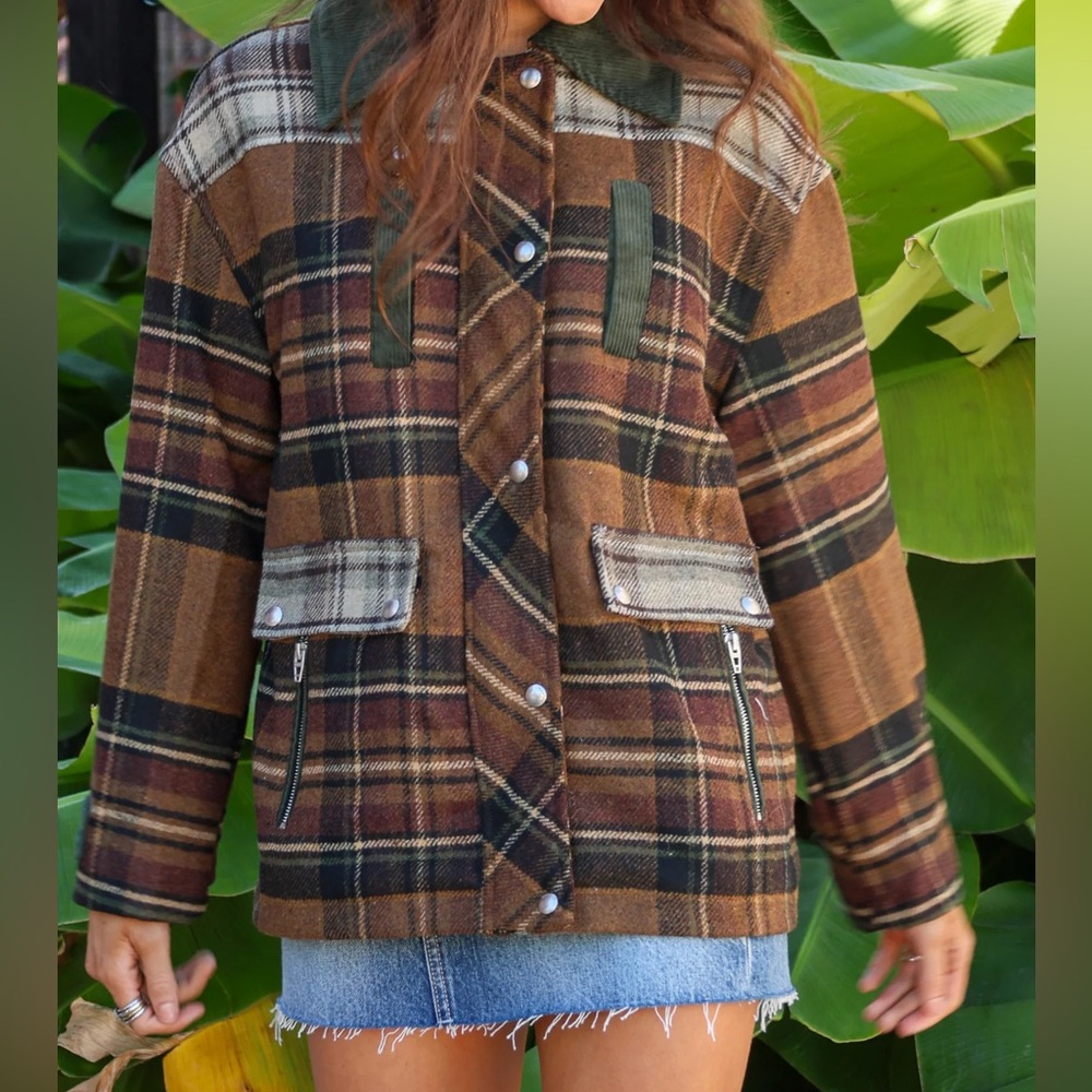 BLANKNYC Situationship Plaid Shirt Jacket NWT S - Picture 7 of 9